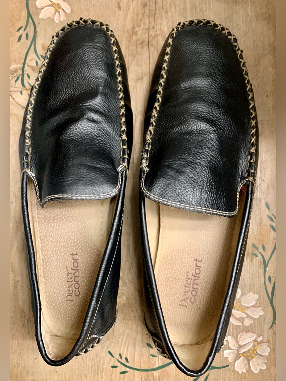 Dexter Black Women's Slip-On Loafers with Contrast Stitch